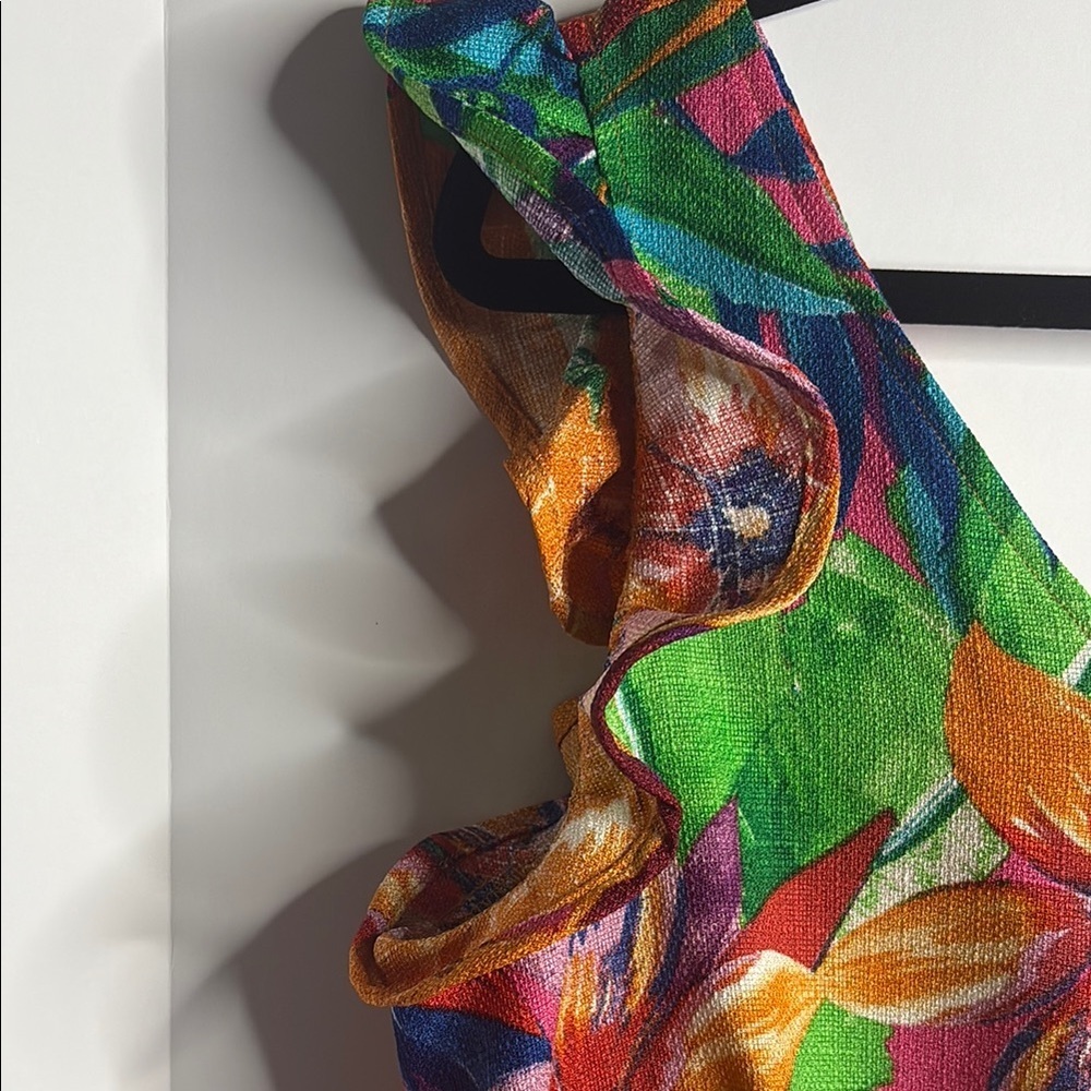 Cocomo Vibrant Floral Women's Dress - Orange, Green, Purple - Picture 2 of 10